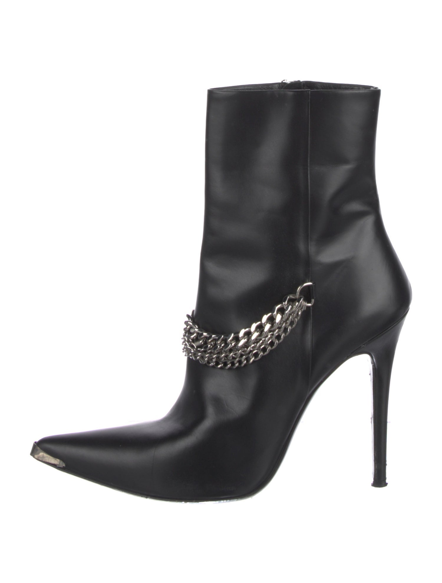 Amiri Leather Chain-Link Accents Boots