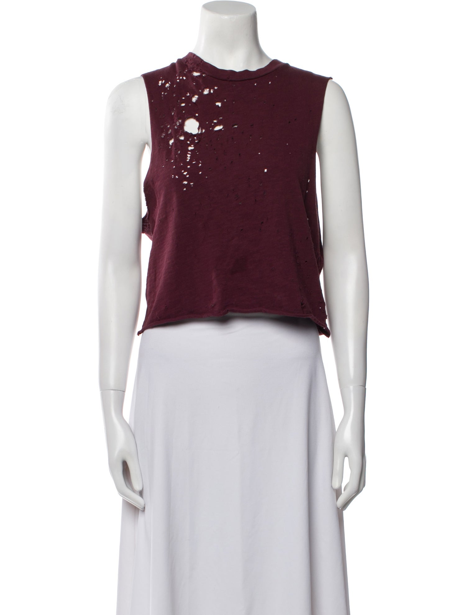 Amiri Crew Neck Sleeveless Crop Top