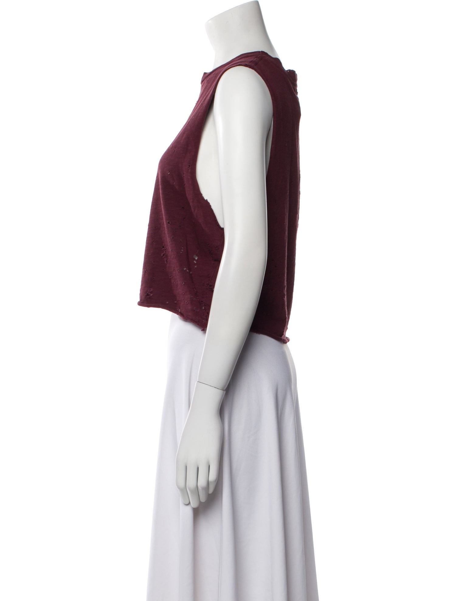 Amiri Crew Neck Sleeveless Crop Top