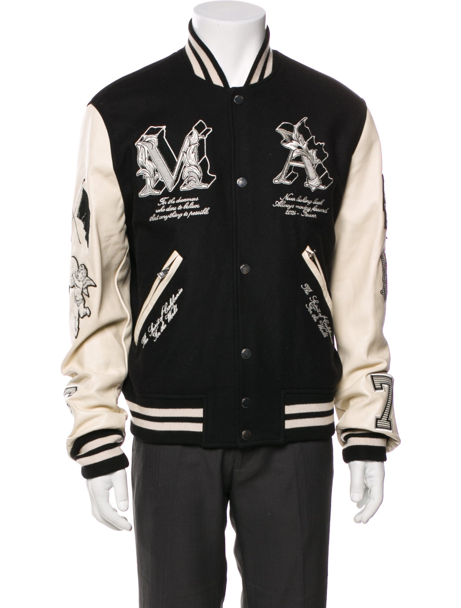 Amiri Wool Striped Varsity Jacket
