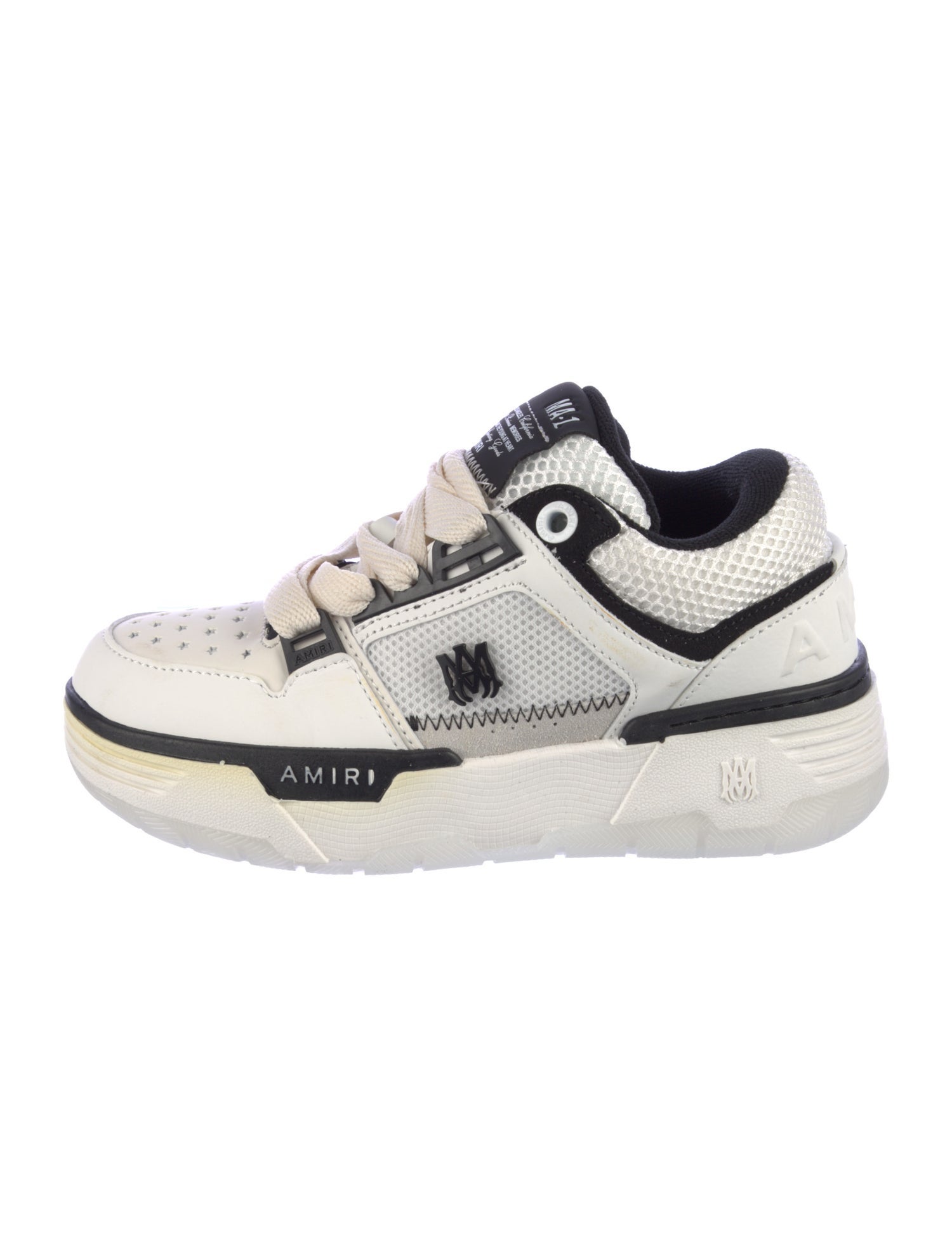 Amiri Leather Mesh Accents Athletic Sneakers