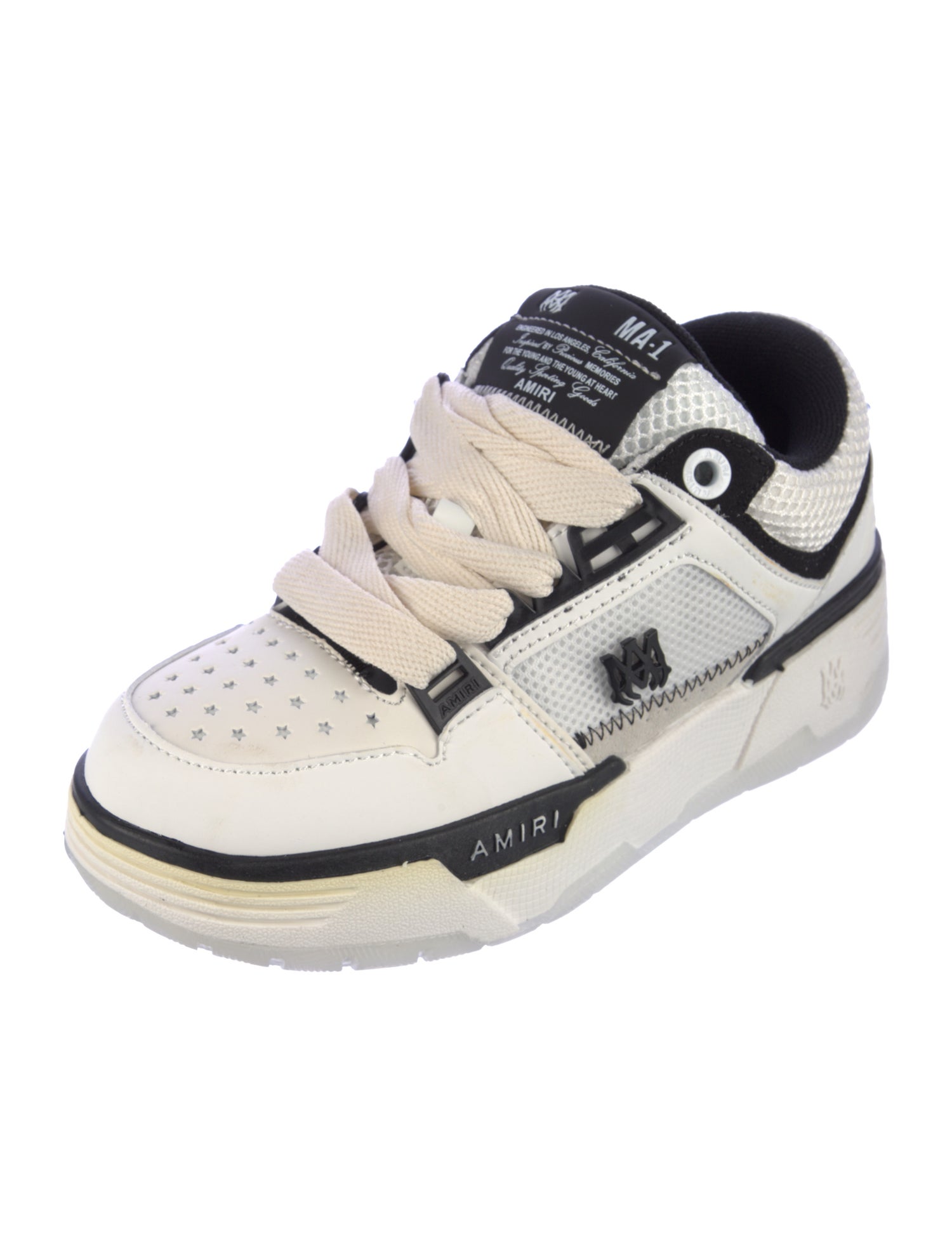 Amiri Leather Mesh Accents Athletic Sneakers