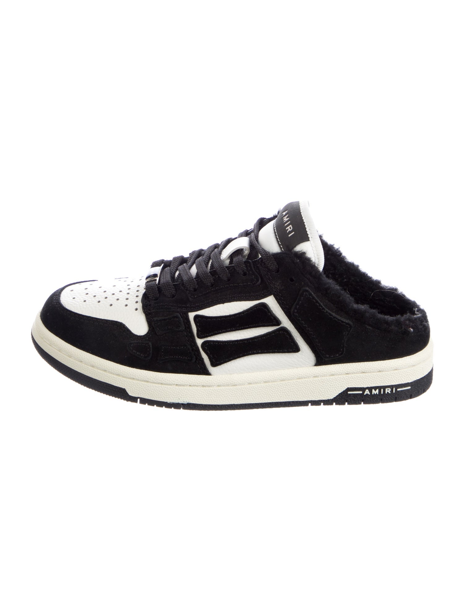 Amiri Suede Faux Fur Trim Sneakers