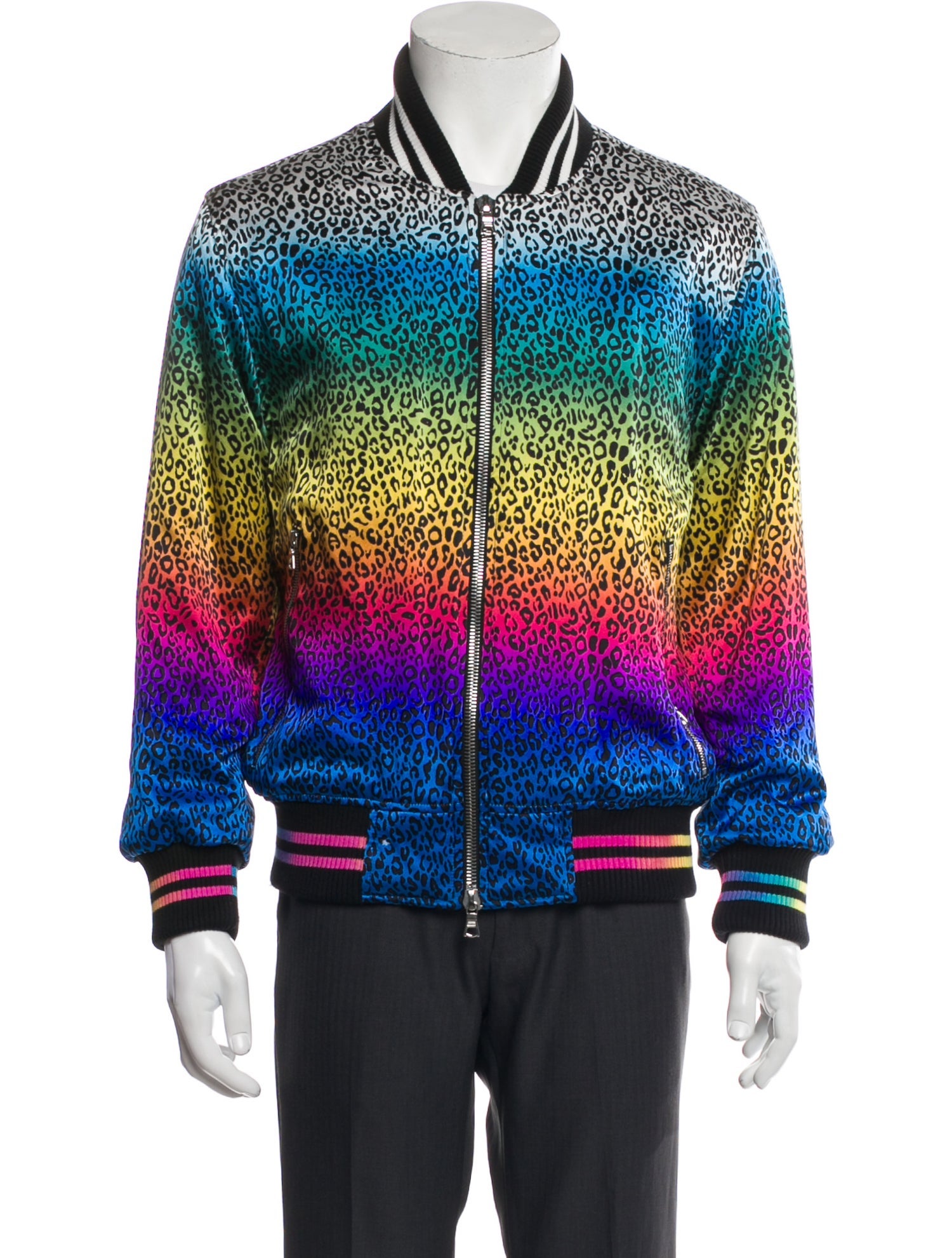 Amiri Silk Animal Print Bomber Jacket