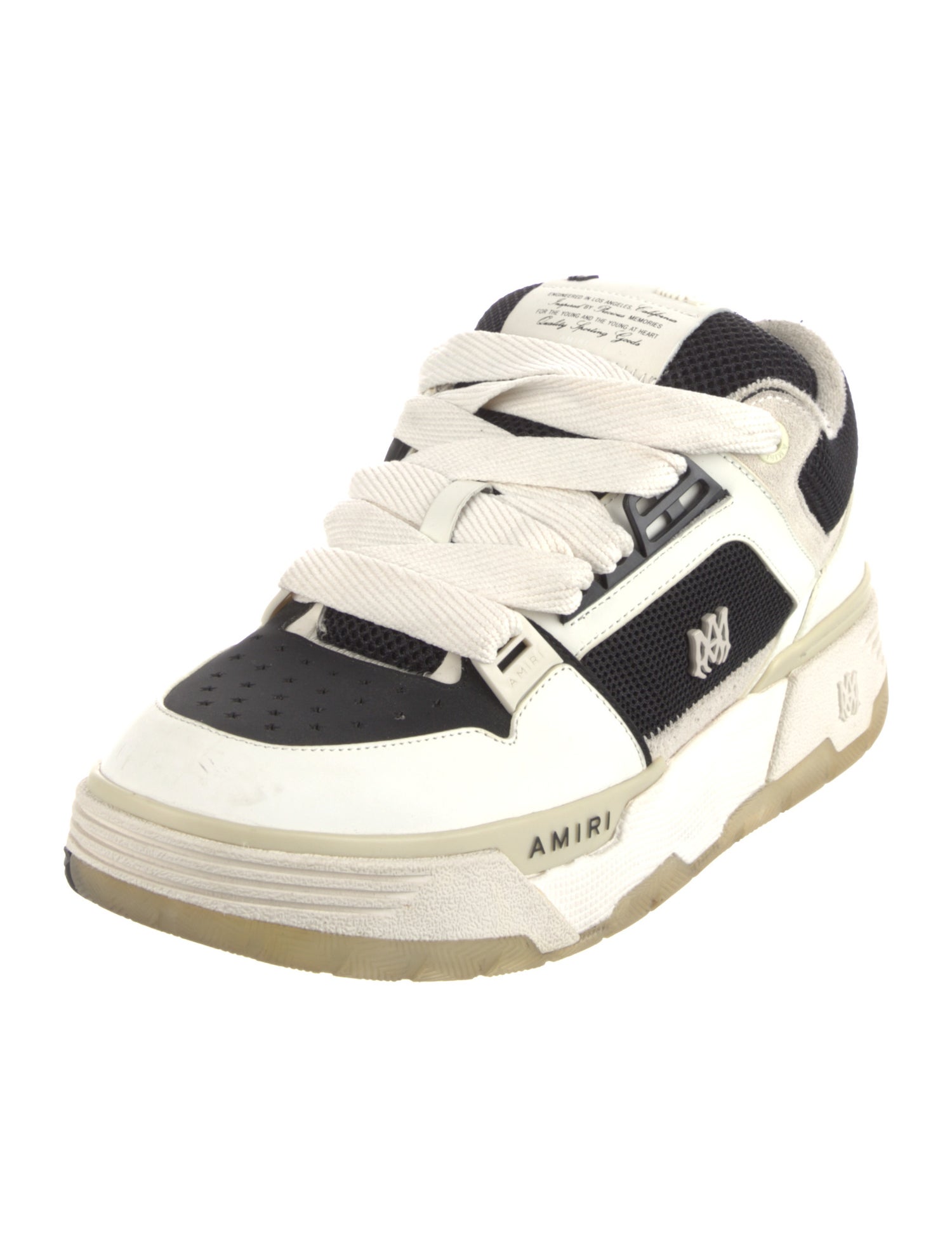 Amiri Leather Colorblock Pattern Sneakers