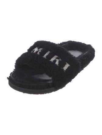 Amiri Wool Graphic Print Slides