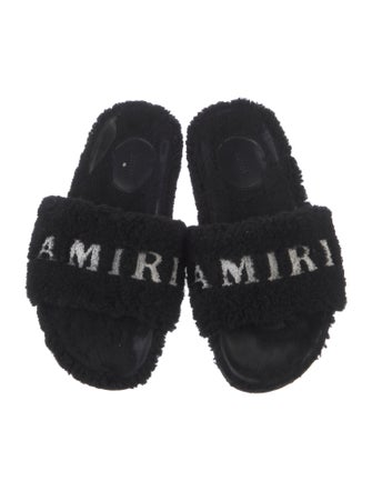 Amiri Wool Graphic Print Slides