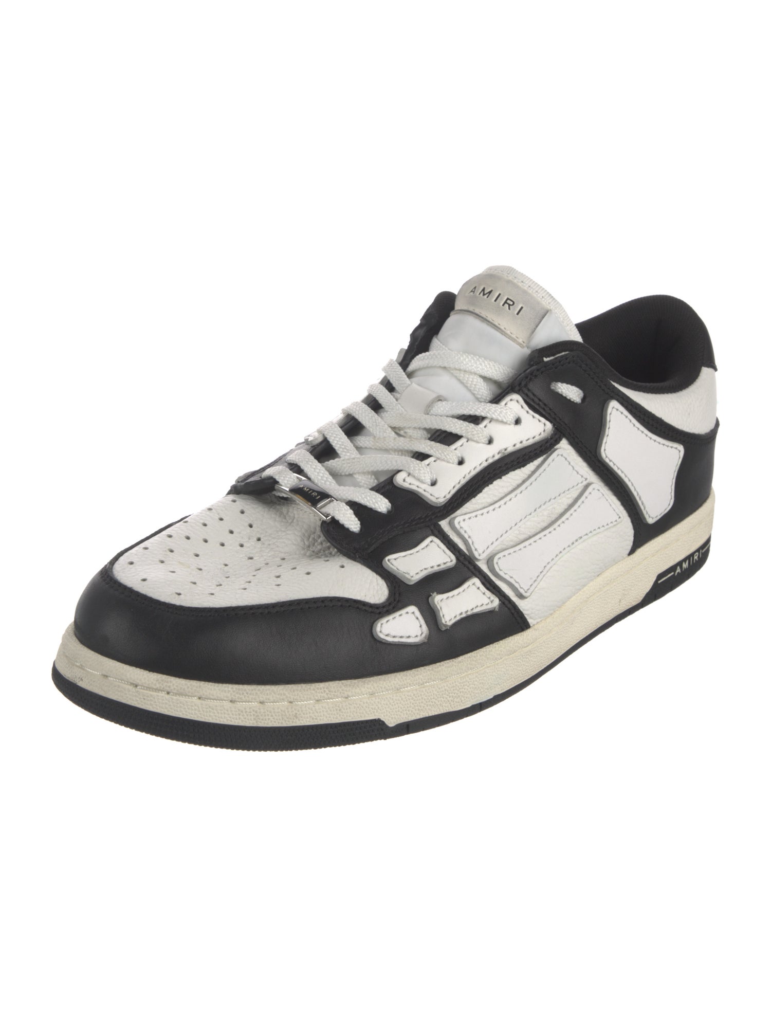 Amiri Leather Colorblock Pattern Sneakers