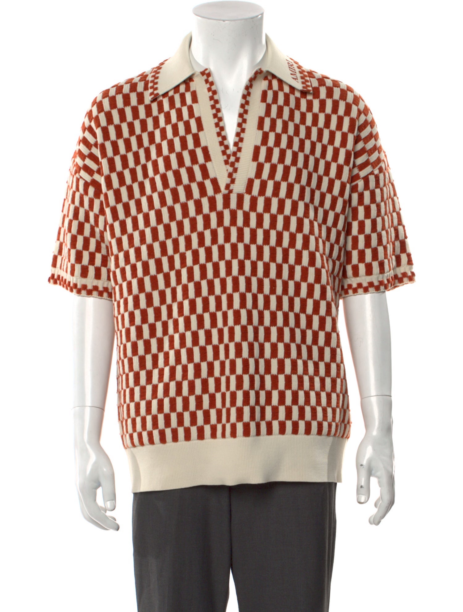 Amiri Printed Mock Neck Polo Sweater