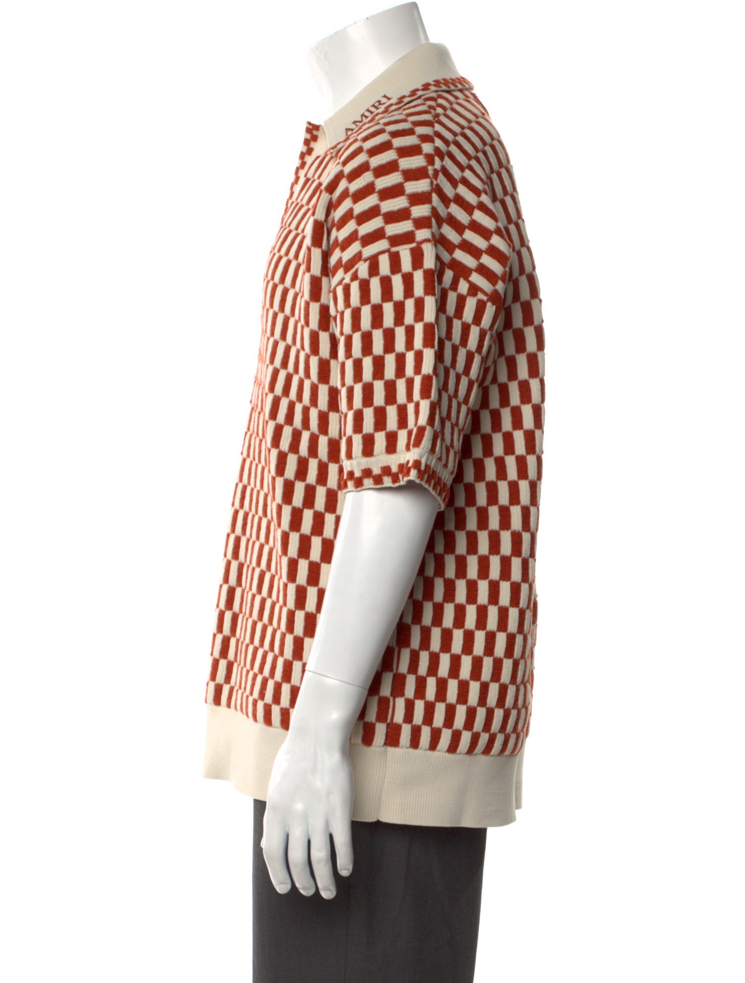 Amiri Printed Mock Neck Polo Sweater