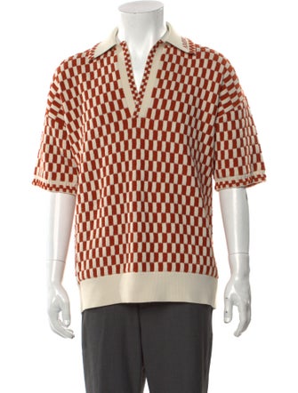 Amiri Printed Mock Neck Polo Sweater