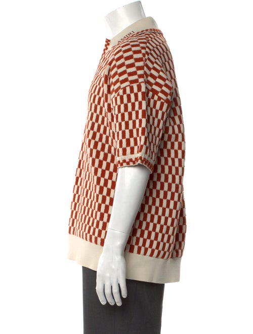 Amiri Printed Mock Neck Polo Sweater