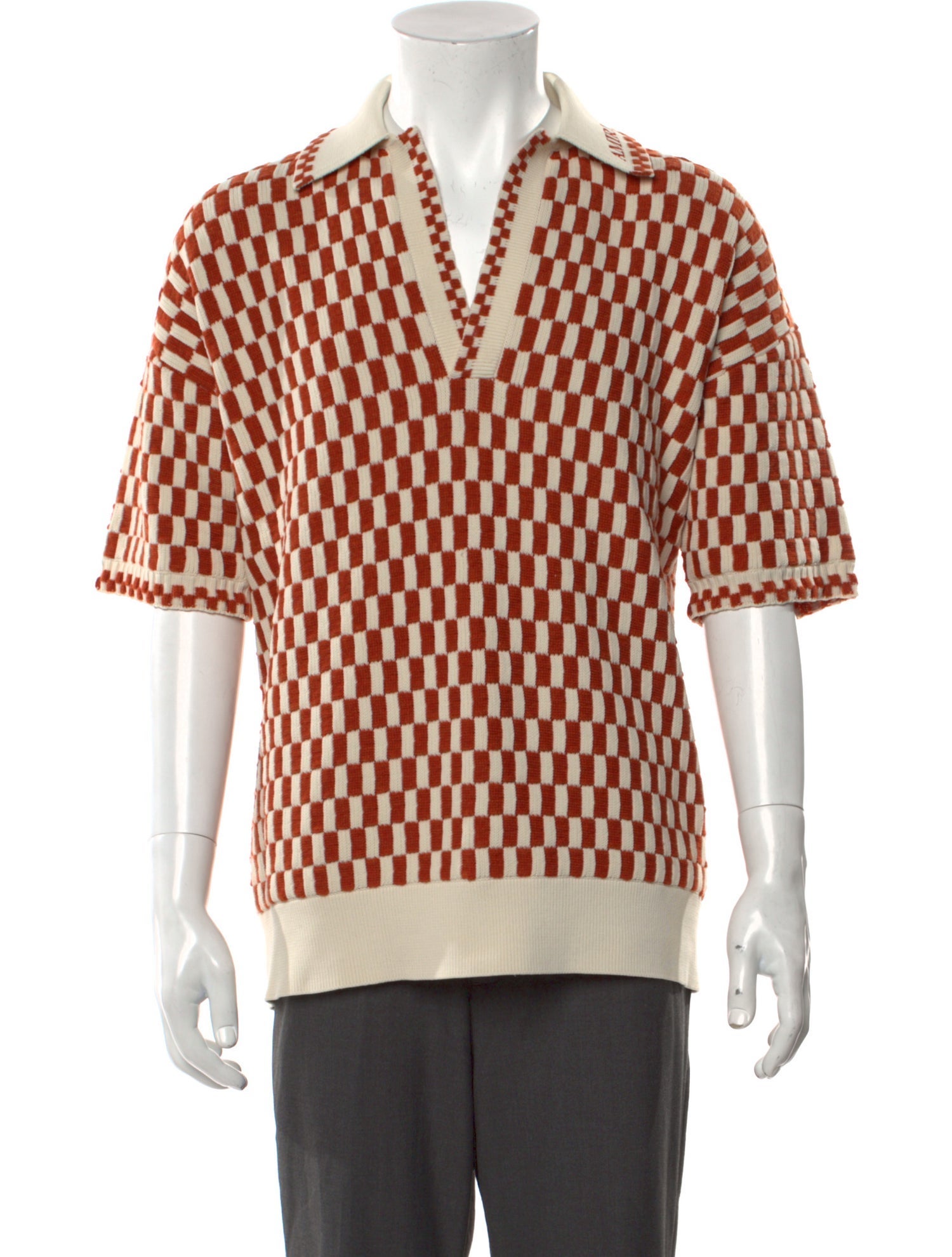 Amiri Printed Collar Polo Sweater