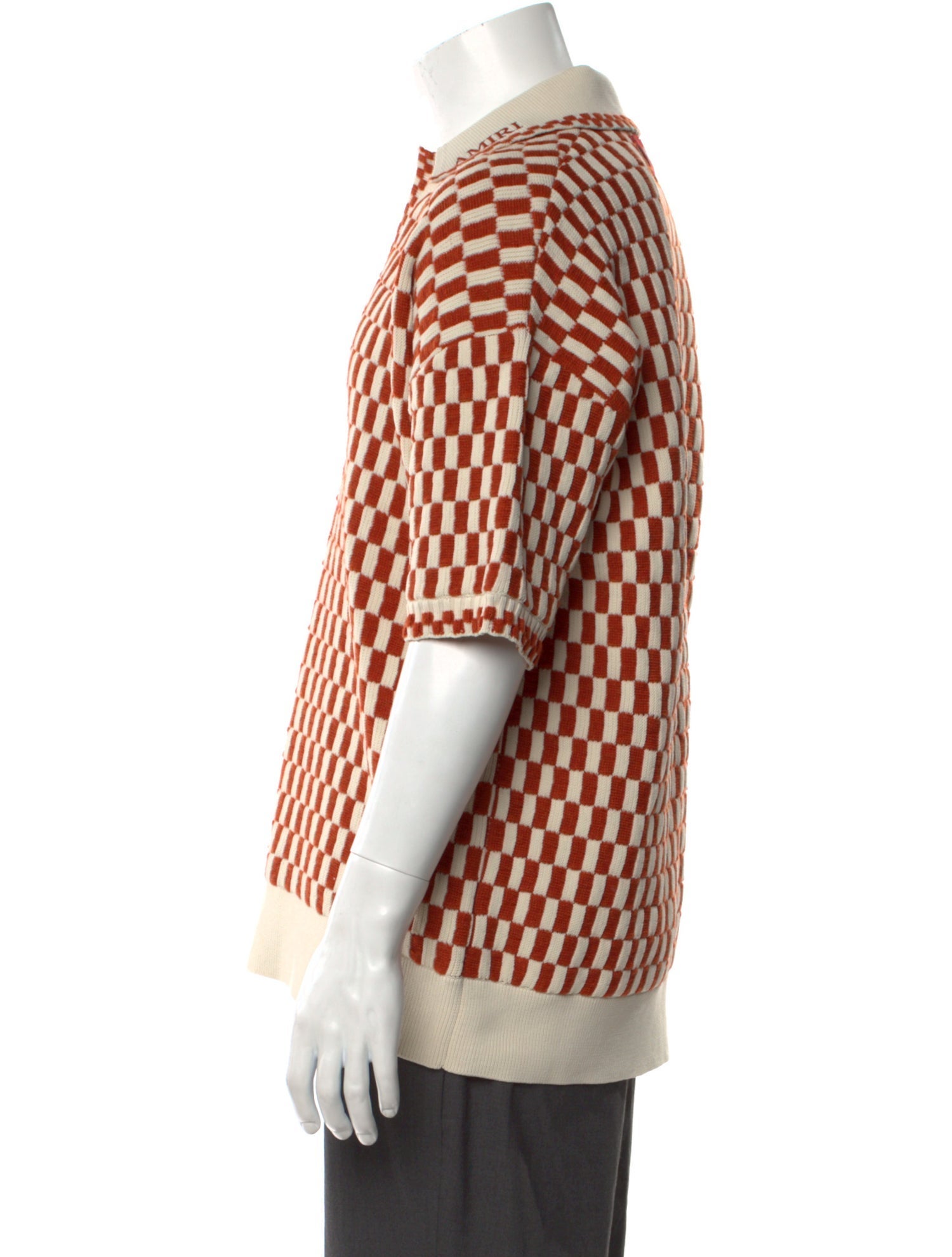 Amiri Printed Collar Polo Sweater