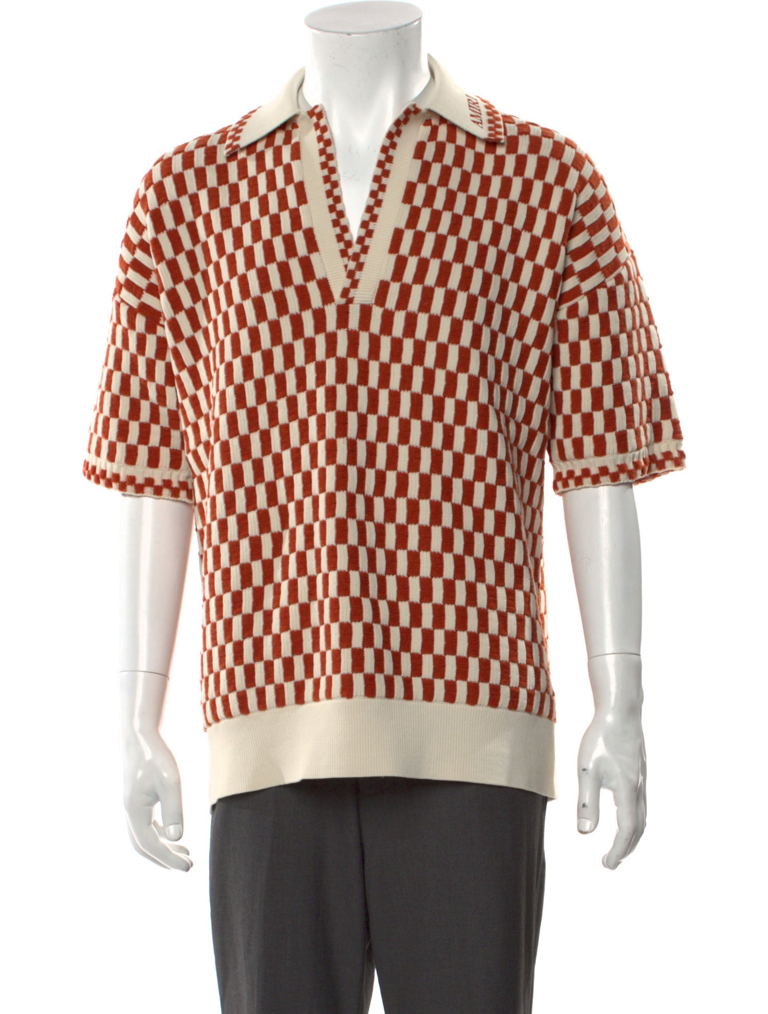 Amiri Plaid Print Collar Polo Shirt