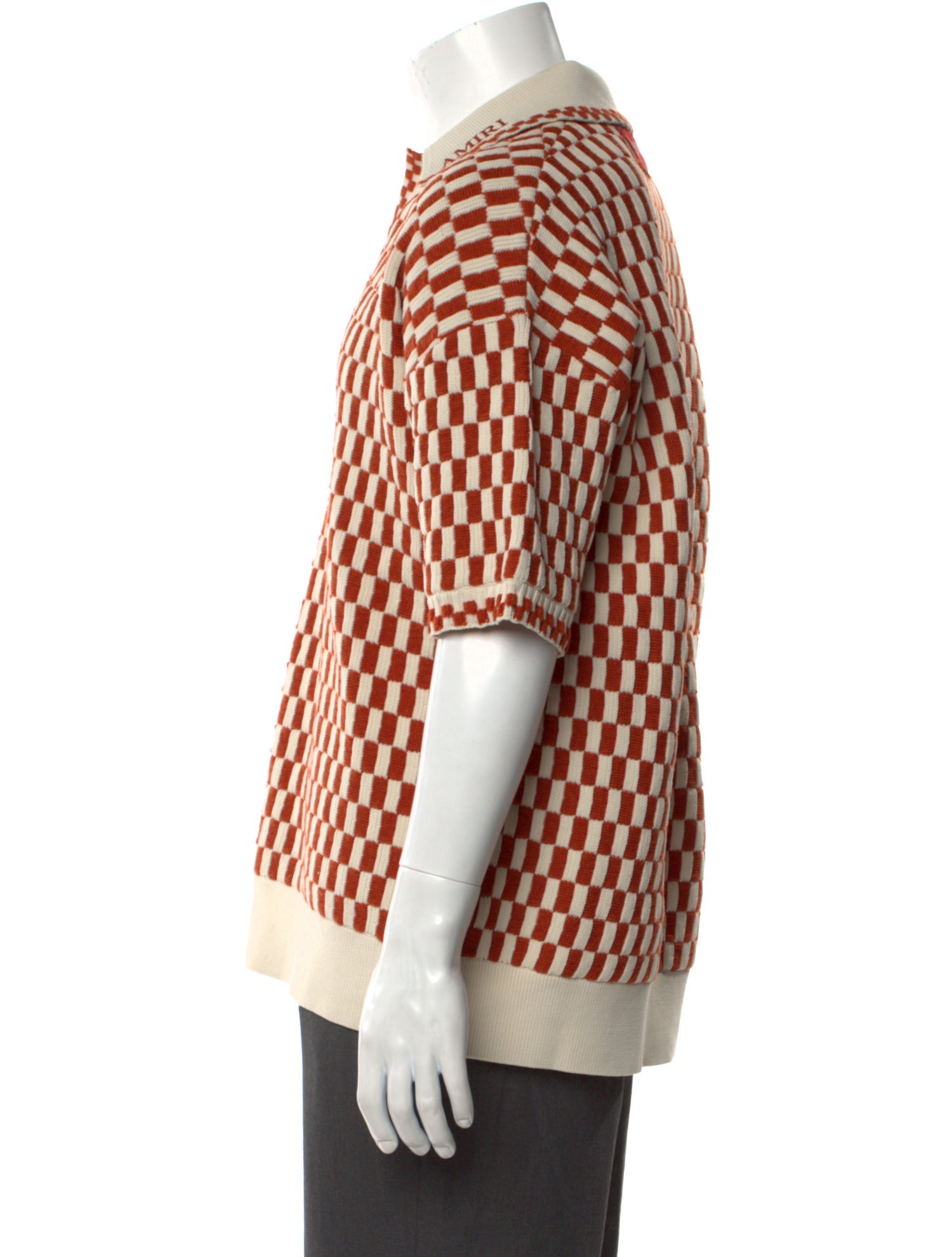 Amiri Plaid Print Collar Polo Shirt