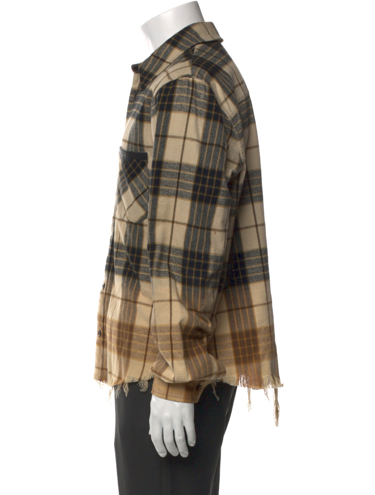 Amiri Plaid Print Long Sleeve Western Shirt