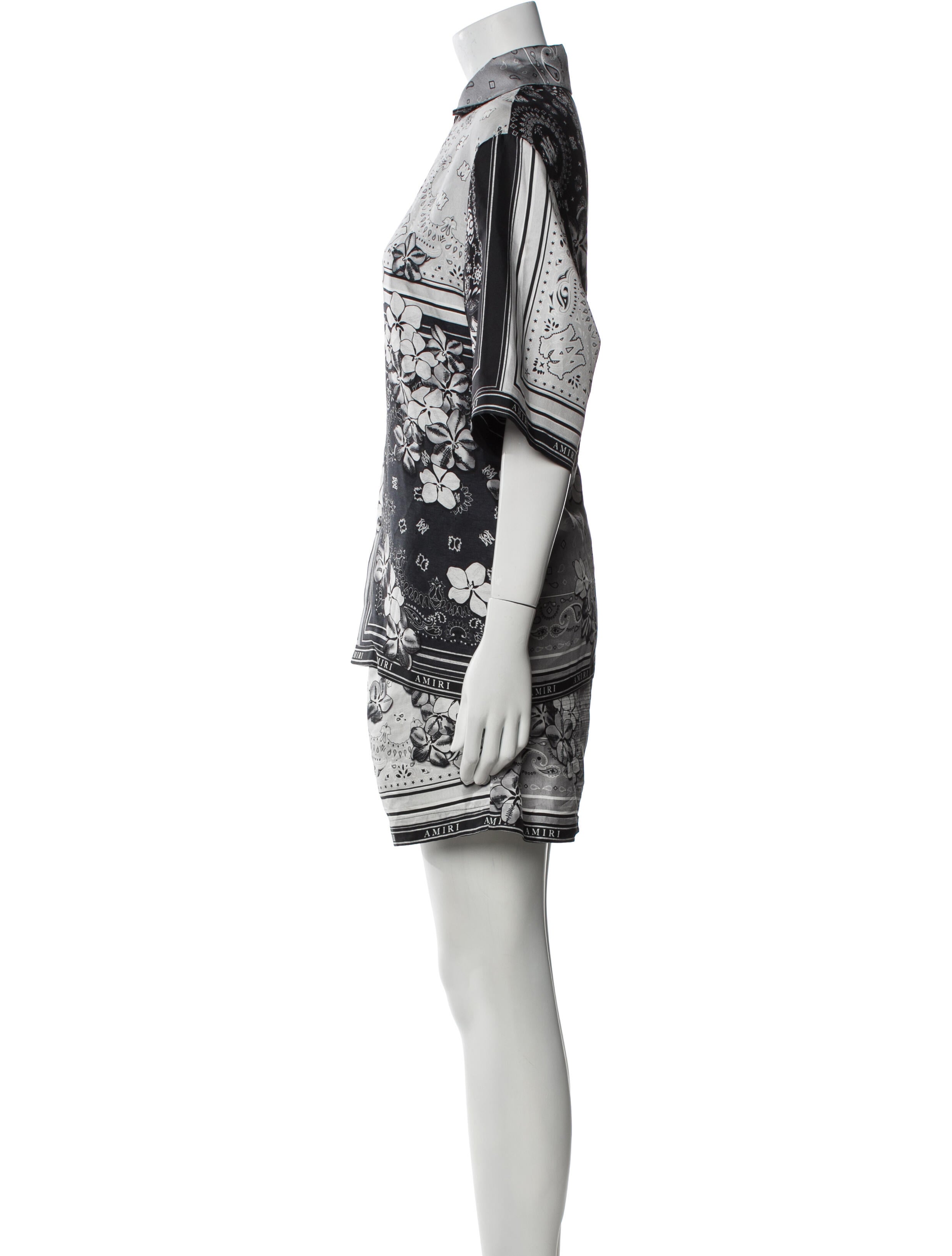 Amiri Silk Floral Print Short Set