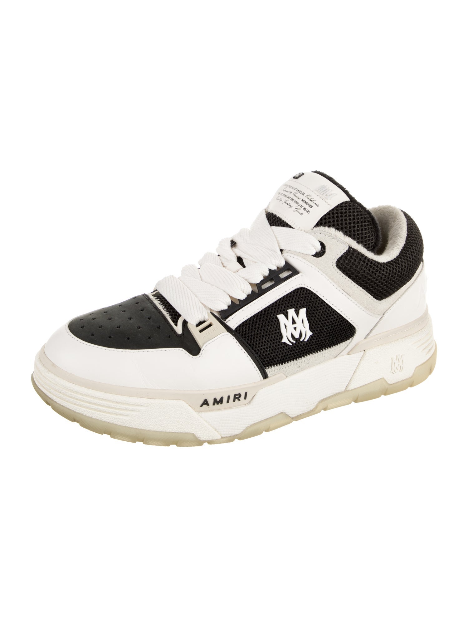 Amiri Leather Colorblock Pattern Sneakers