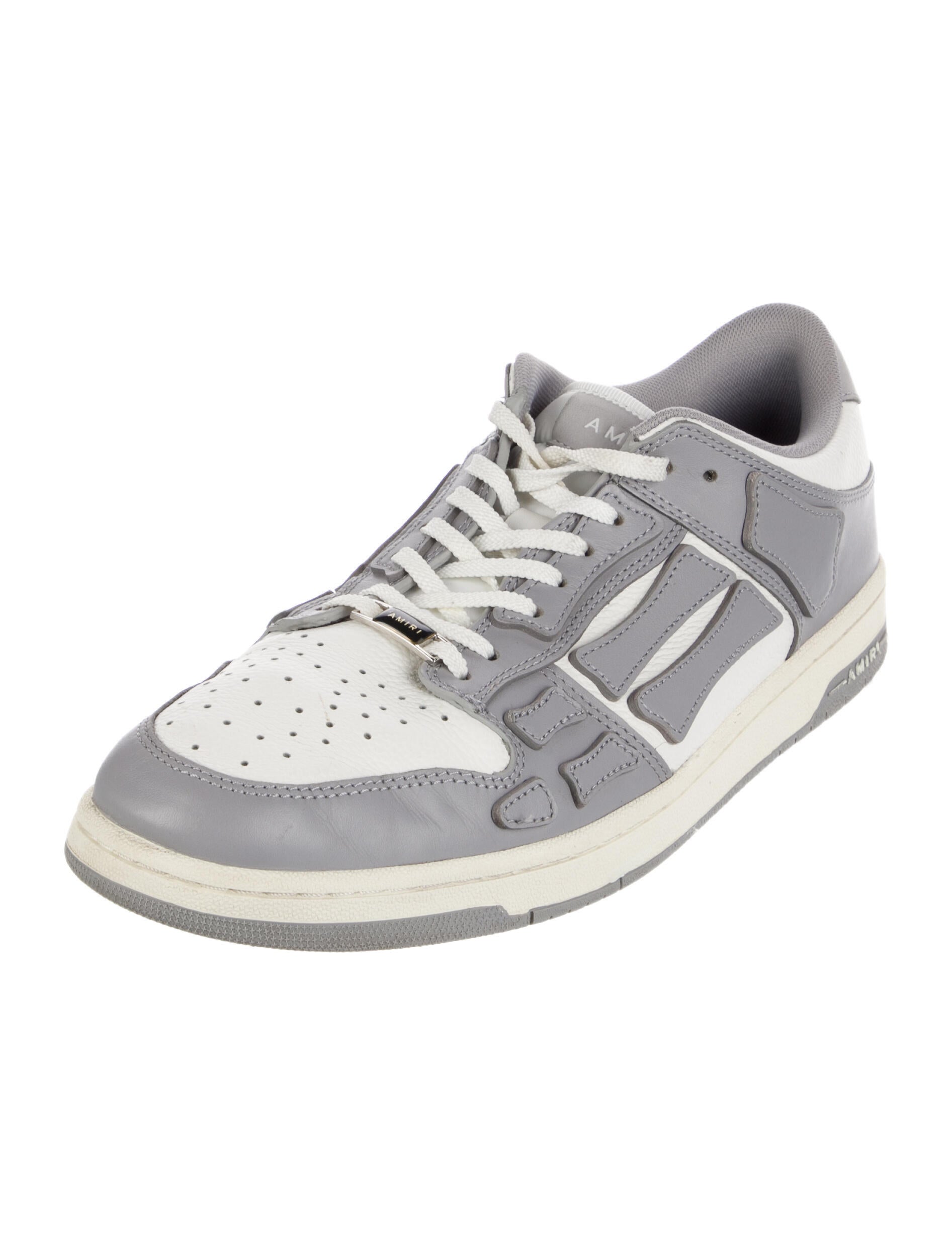 Amiri Leather Colorblock Pattern Sneakers