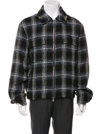 Amiri Signature Logo Plaid Print Trucker Jacket