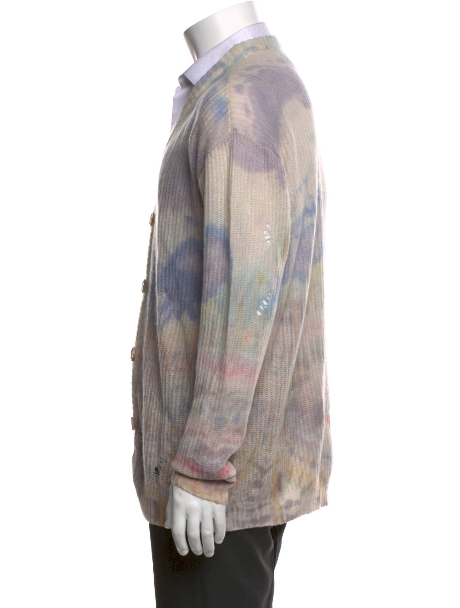 Amiri Cashmere Tie-Dye Print Cardigan