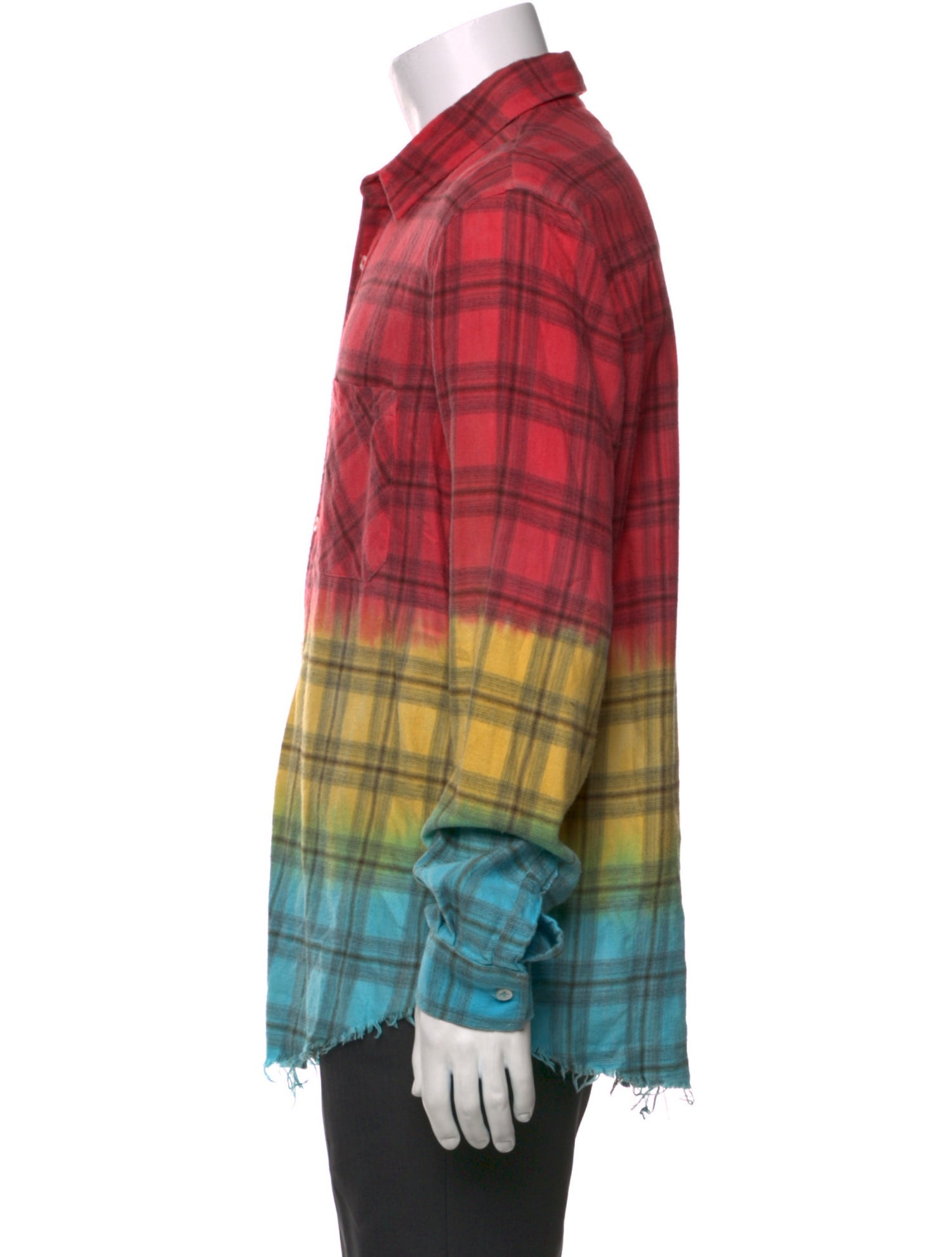 Amiri Plaid Print Long Sleeve Shirt