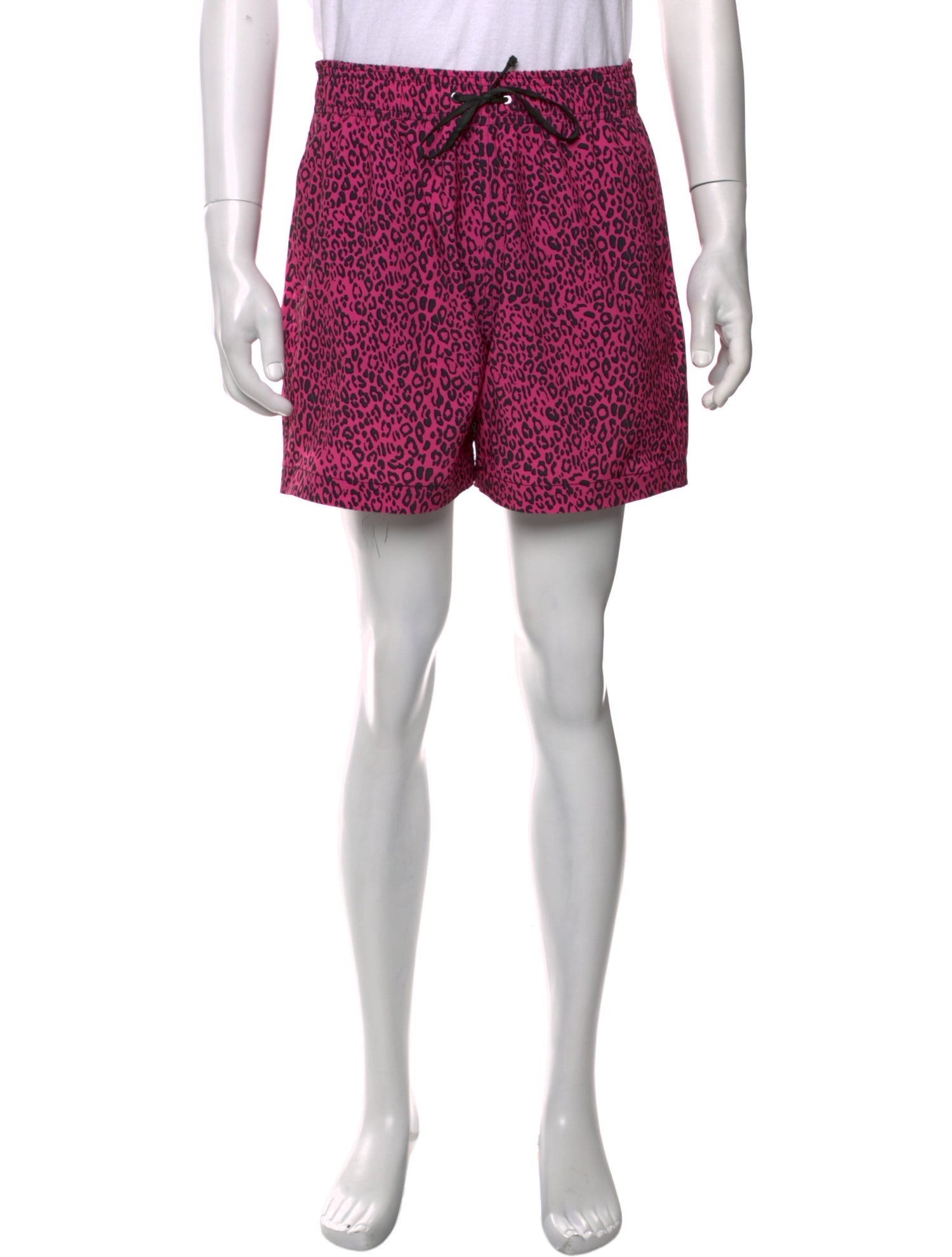 Amiri Animal Print Mesh Accents Swim Trunks