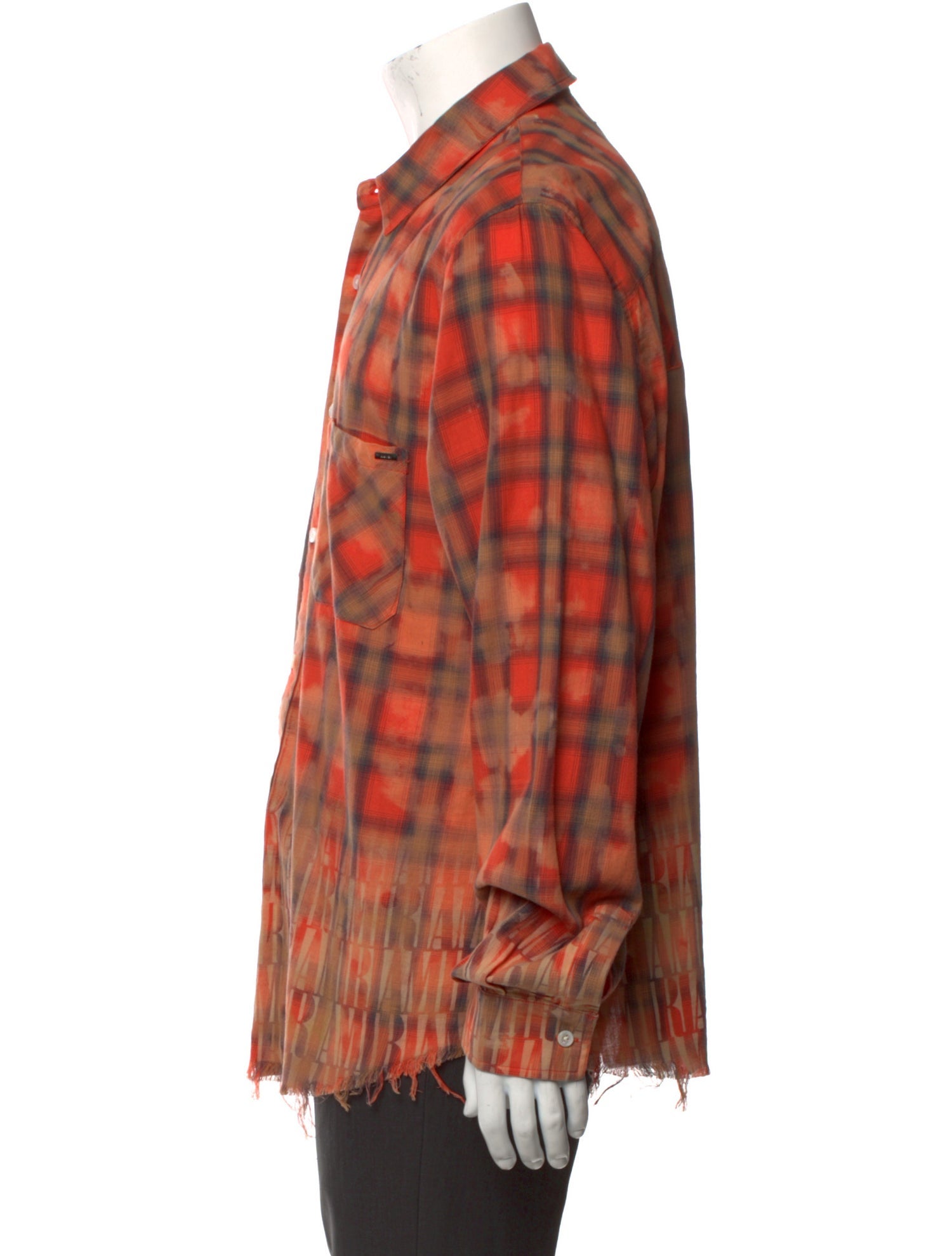Amiri Plaid Print Long Sleeve Shirt