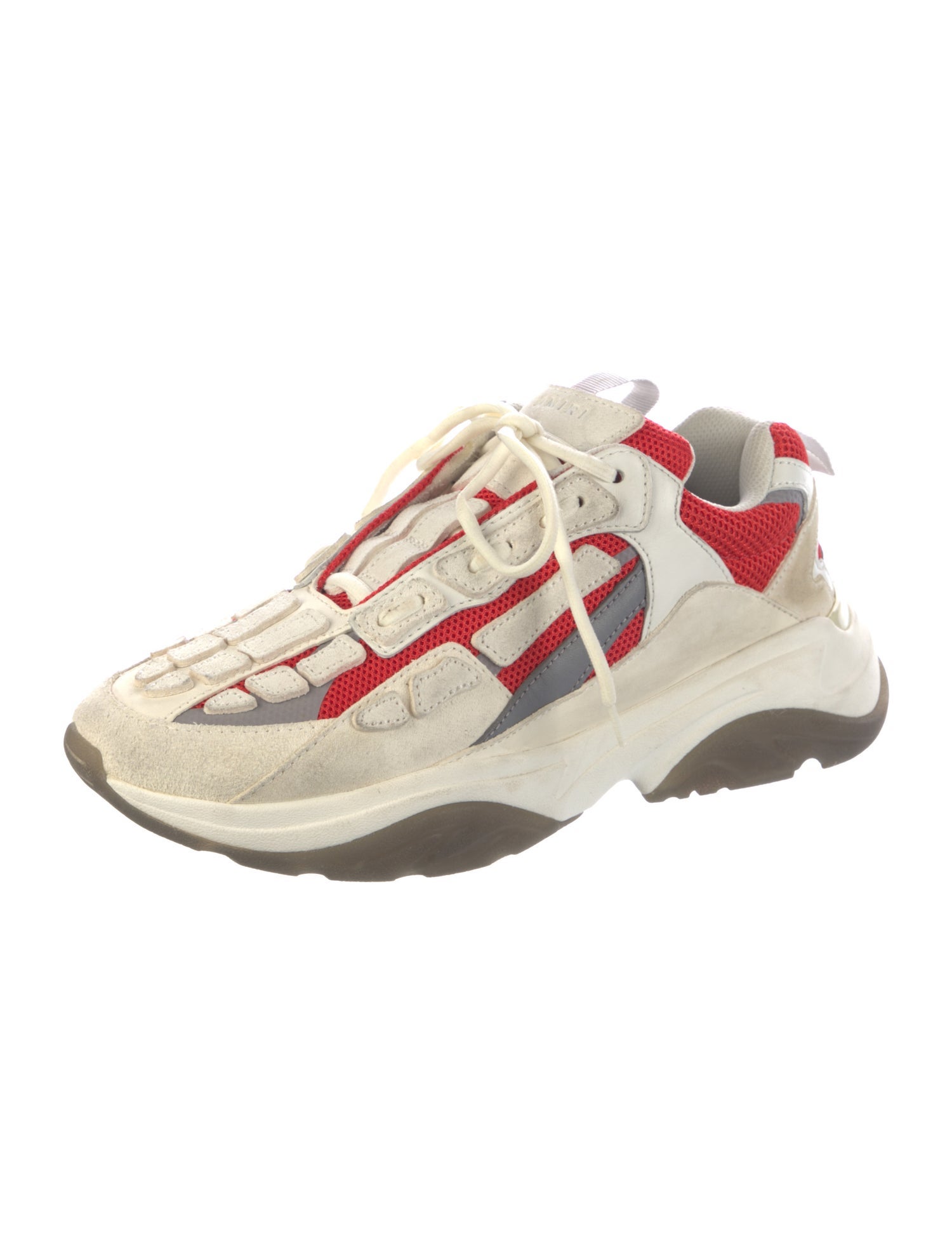 Amiri Suede Colorblock Pattern Chunky Sneakers