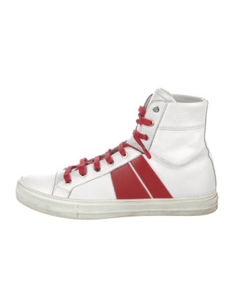 Amiri Leather Colorblock Pattern Sneakers