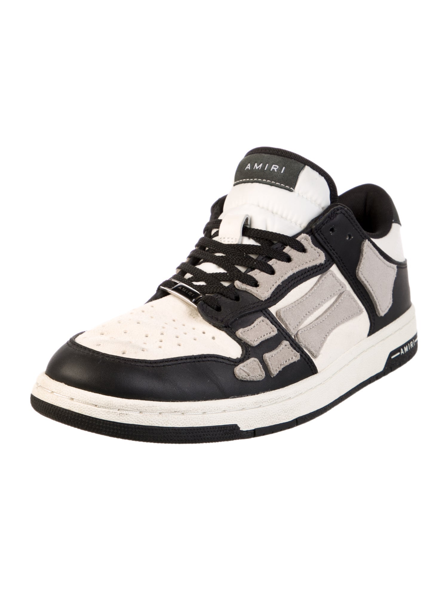 Amiri Leather Colorblock Pattern Athletic Sneakers