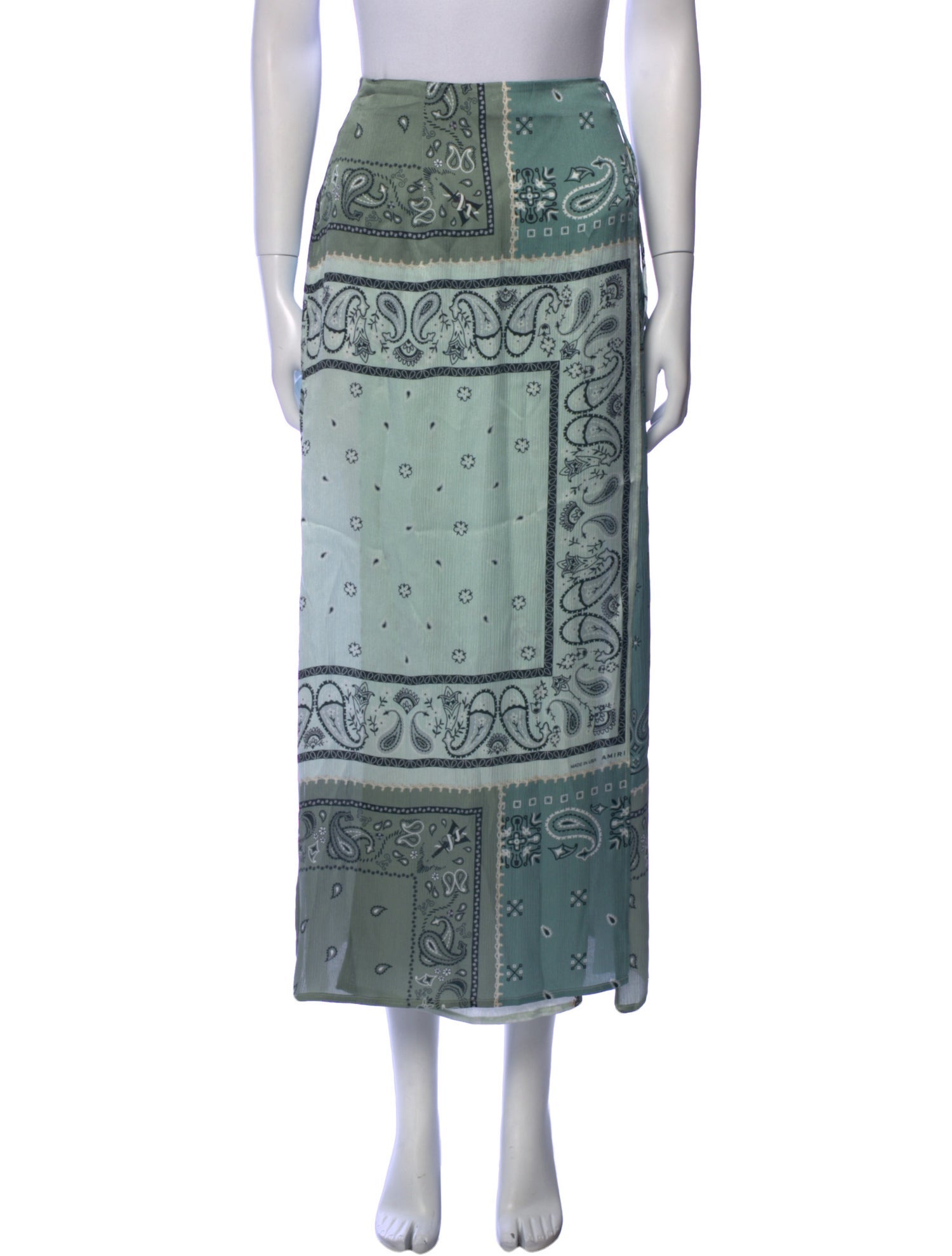 Amiri Silk Midi Length Skirt