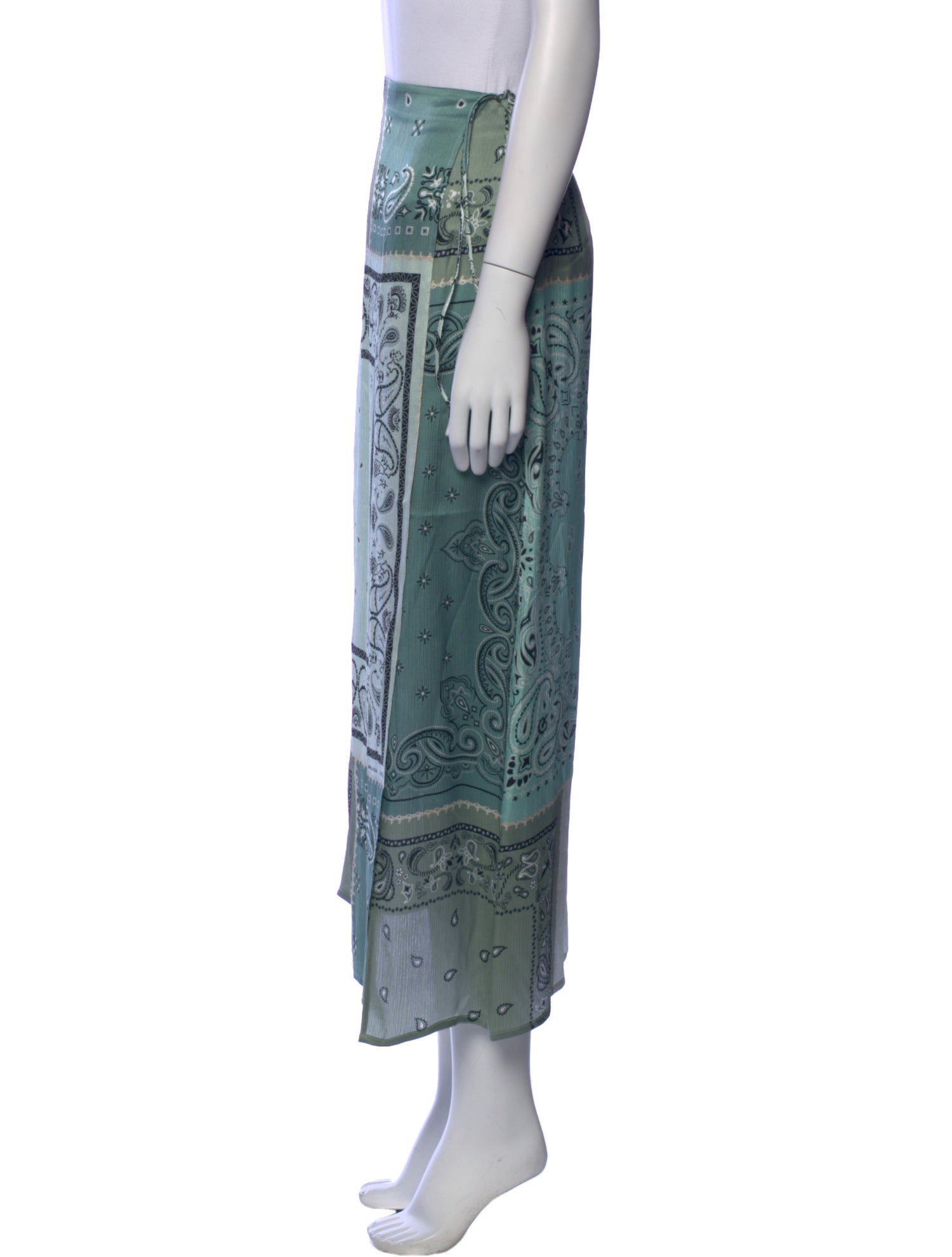 Amiri Silk Midi Length Skirt