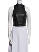 Amiri Lamb Leather Mock Neck Crop Top