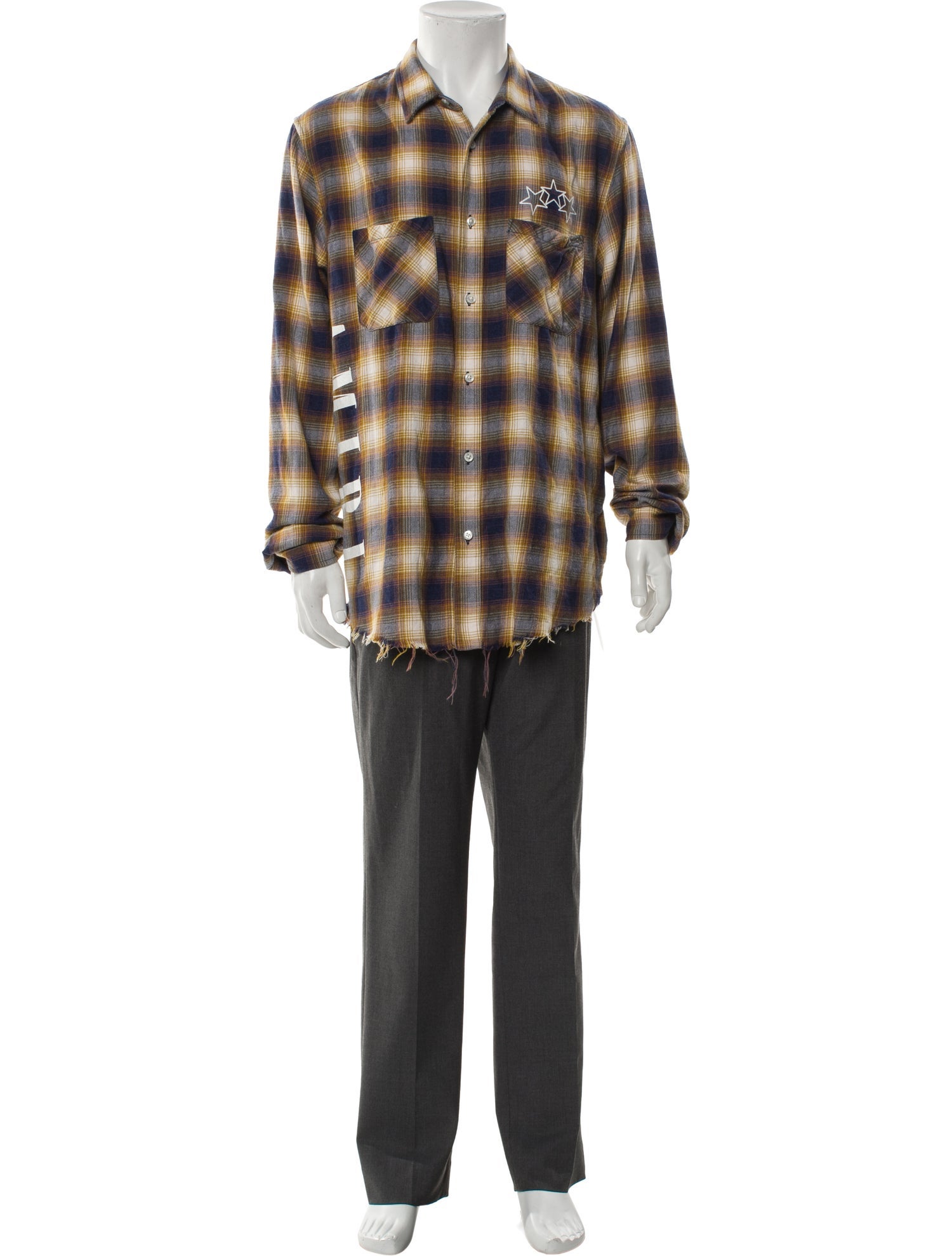 Amiri Plaid Print Long Sleeve Western Shirt