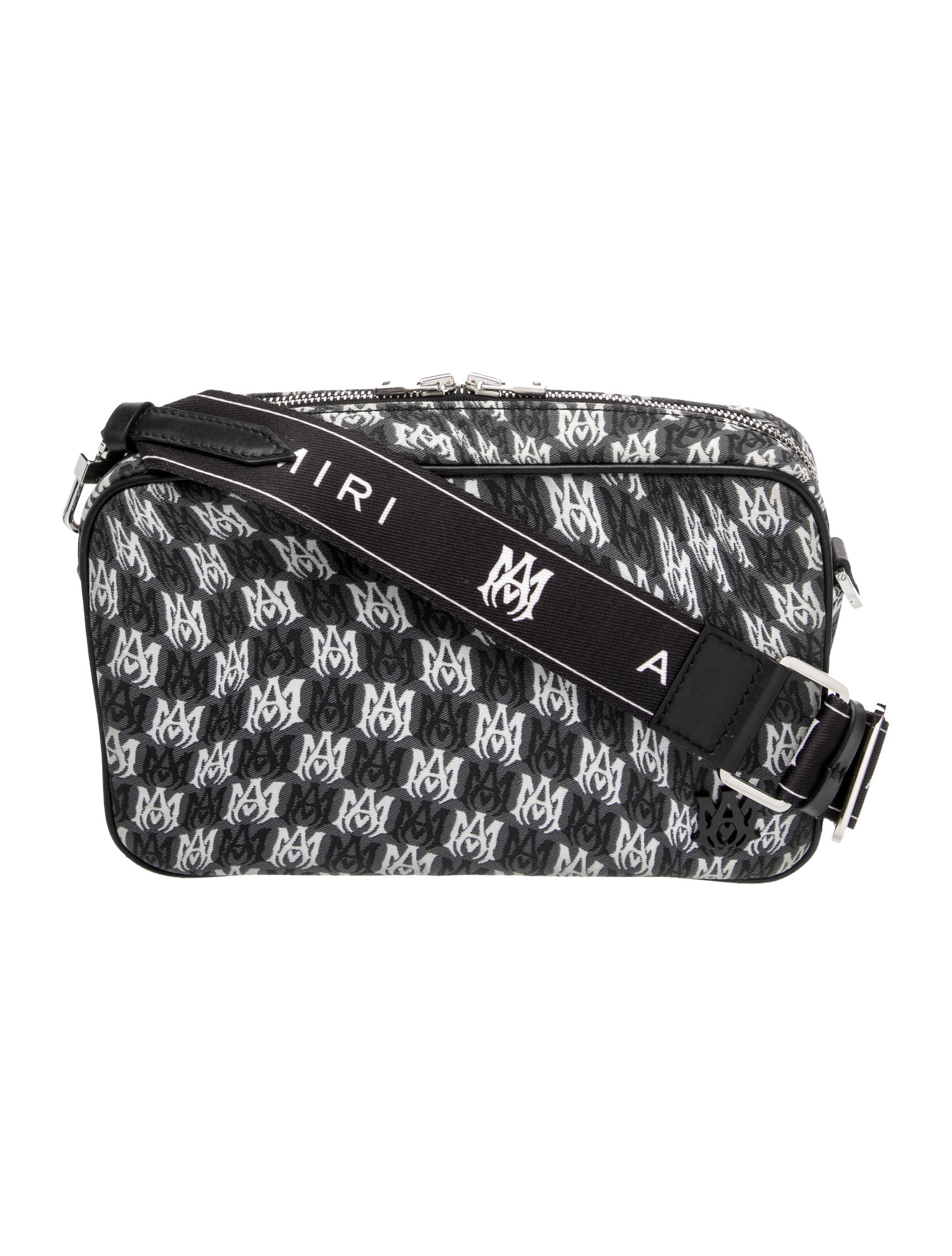 Amiri Monogram Men's Wavy Houndstooth Crossbody Bag Large