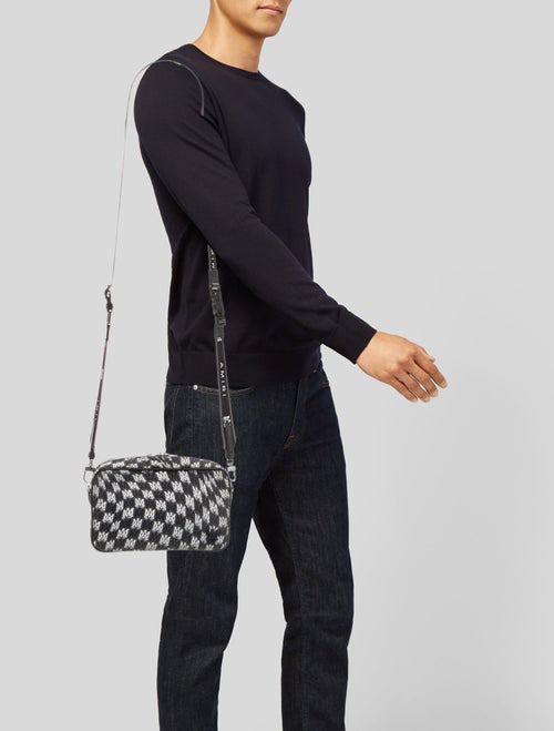 Amiri Monogram Men's Wavy Houndstooth Crossbody Bag Large