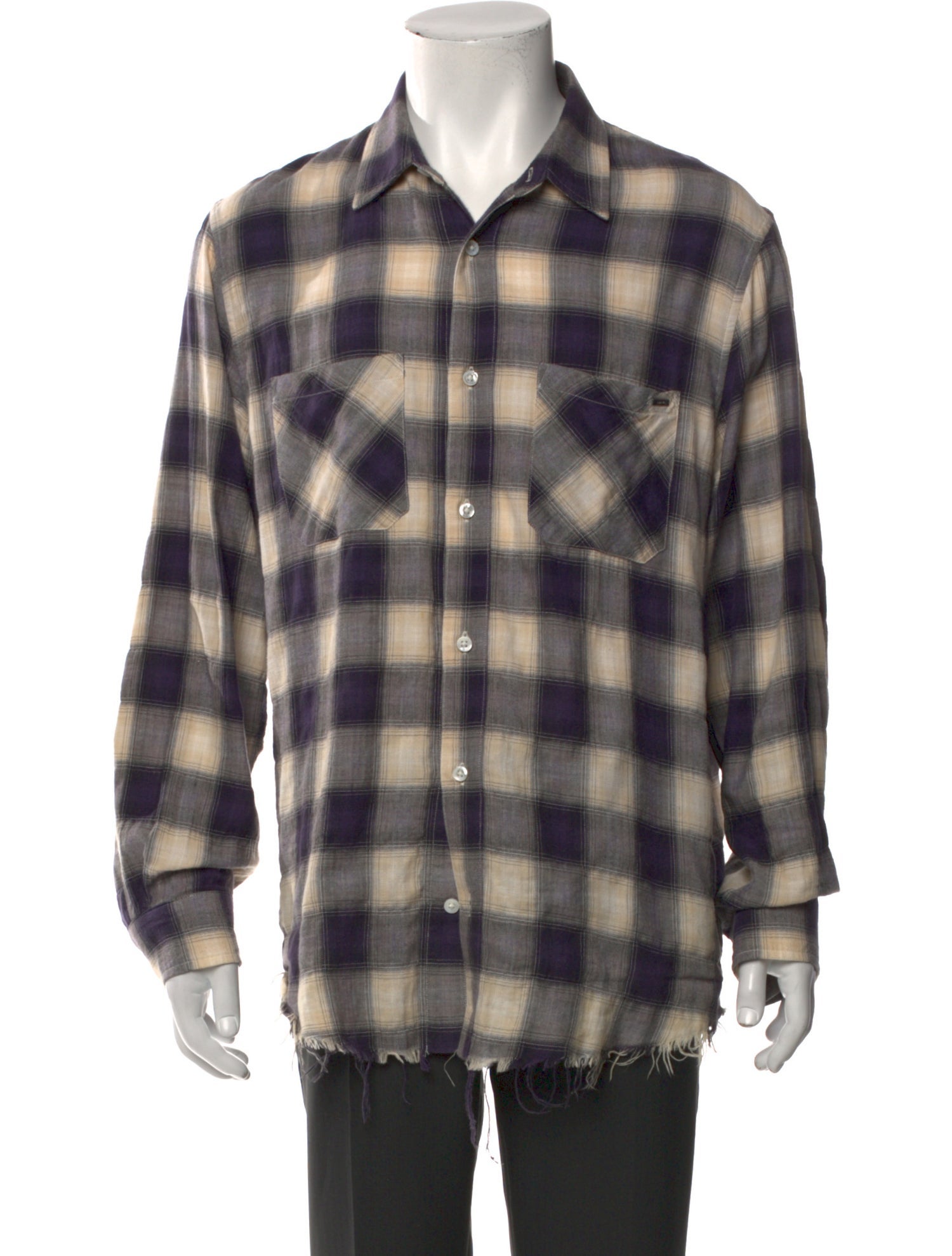 Amiri Plaid Print Long Sleeve Western Shirt