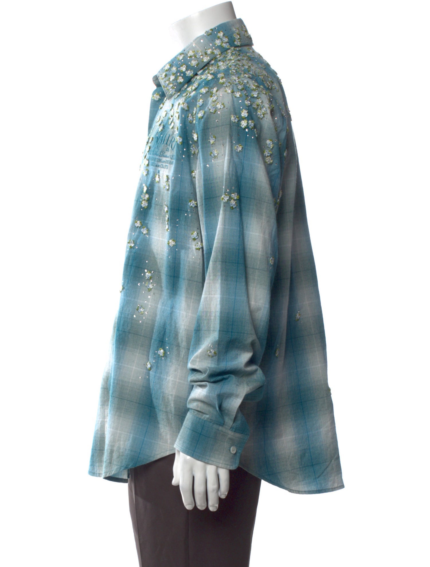 Amiri Plaid Print Long Sleeve Shirt