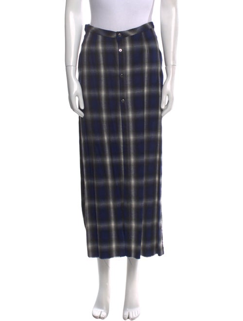 Amiri Plaid Print Midi Length Skirt