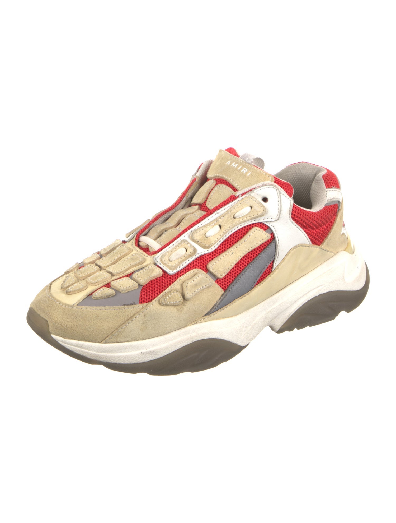 Amiri Suede Colorblock Pattern Sneakers