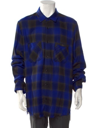 Amiri Plaid Print Long Sleeve Shirt