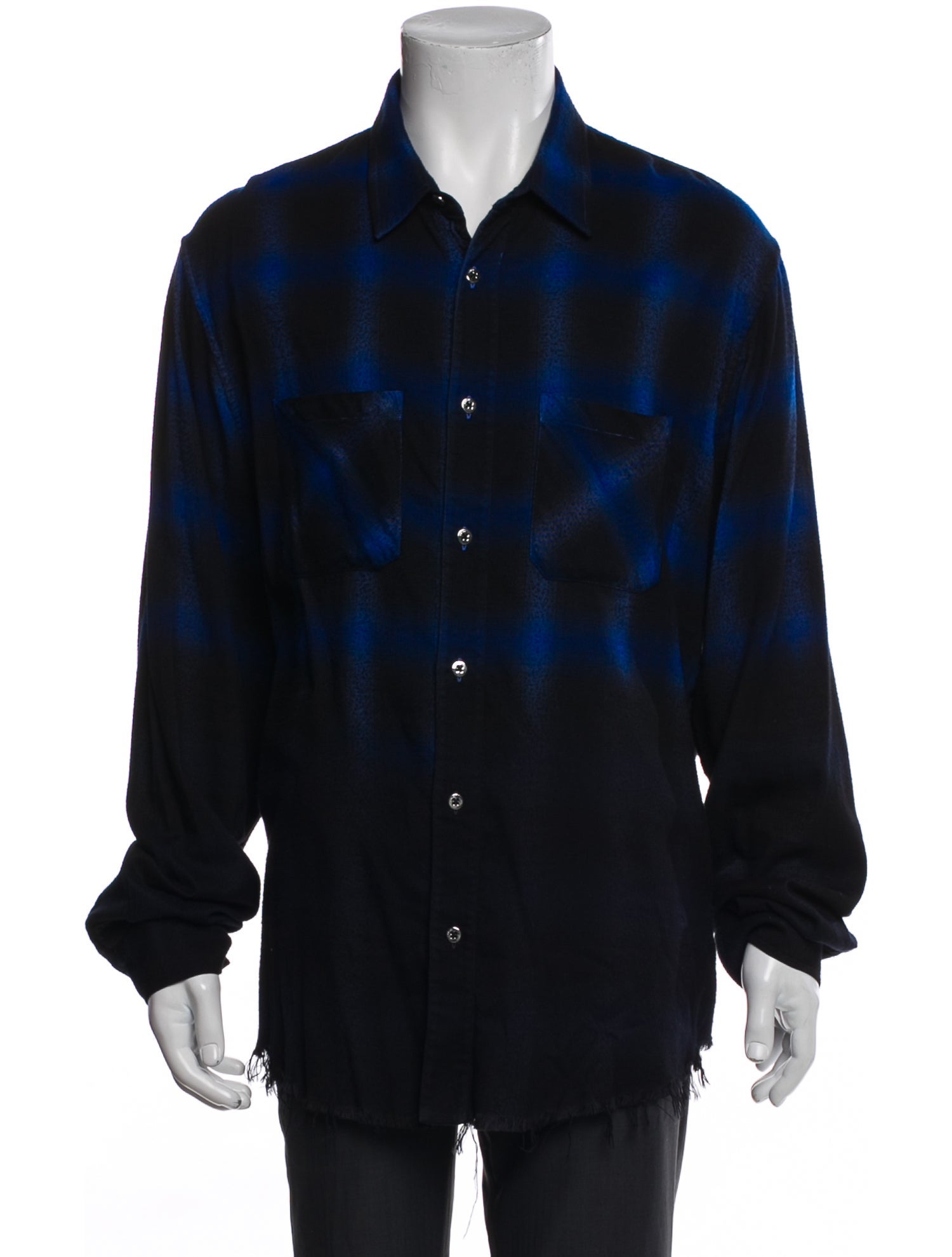 Amiri Plaid Print Long Sleeve Shirt