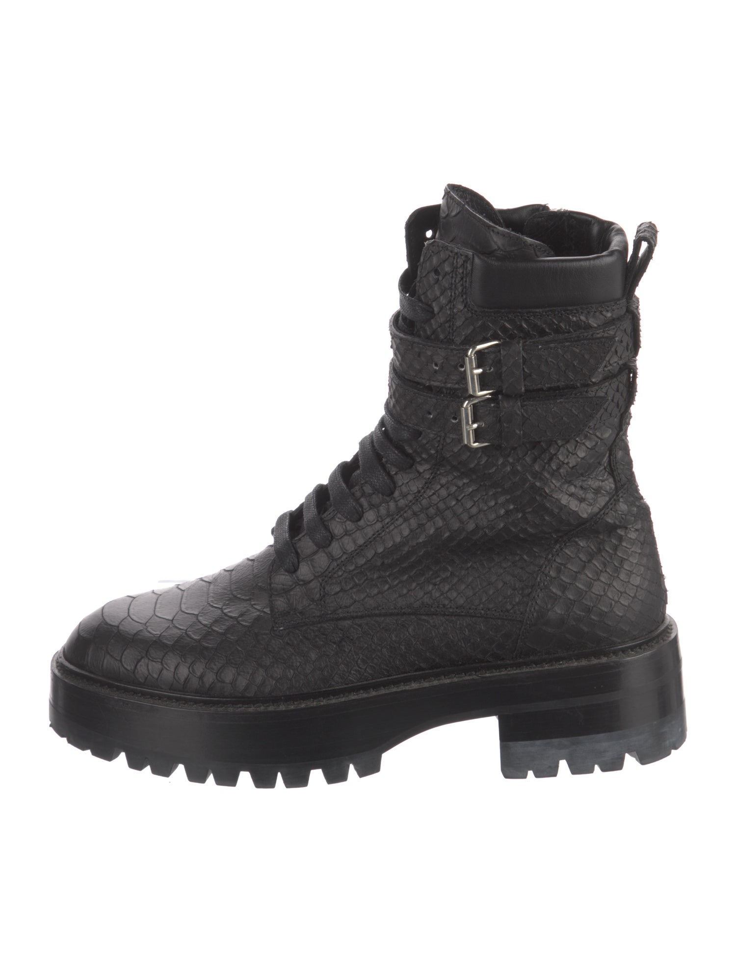 Amiri Embossed Leather Combat Boots