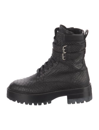 Amiri Embossed Leather Combat Boots