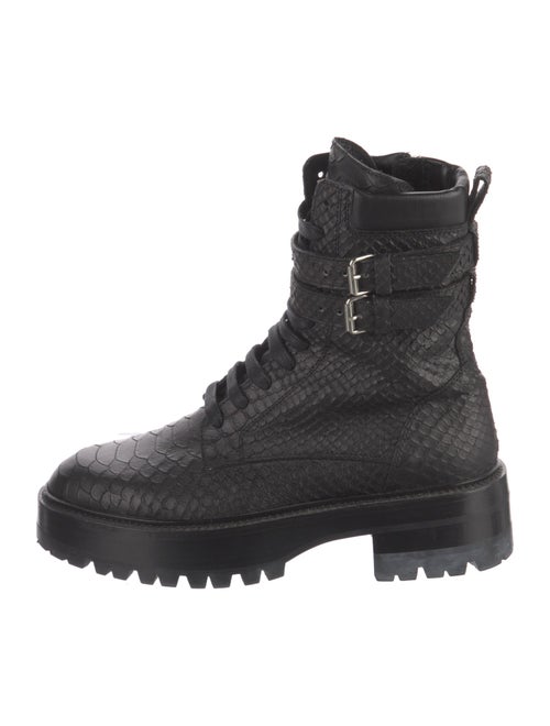 Amiri Embossed Leather Combat Boots