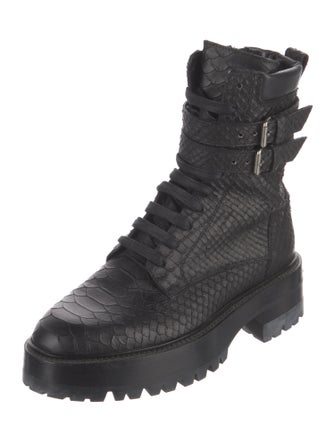 Amiri Embossed Leather Combat Boots