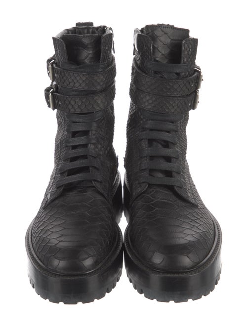 Amiri Embossed Leather Combat Boots