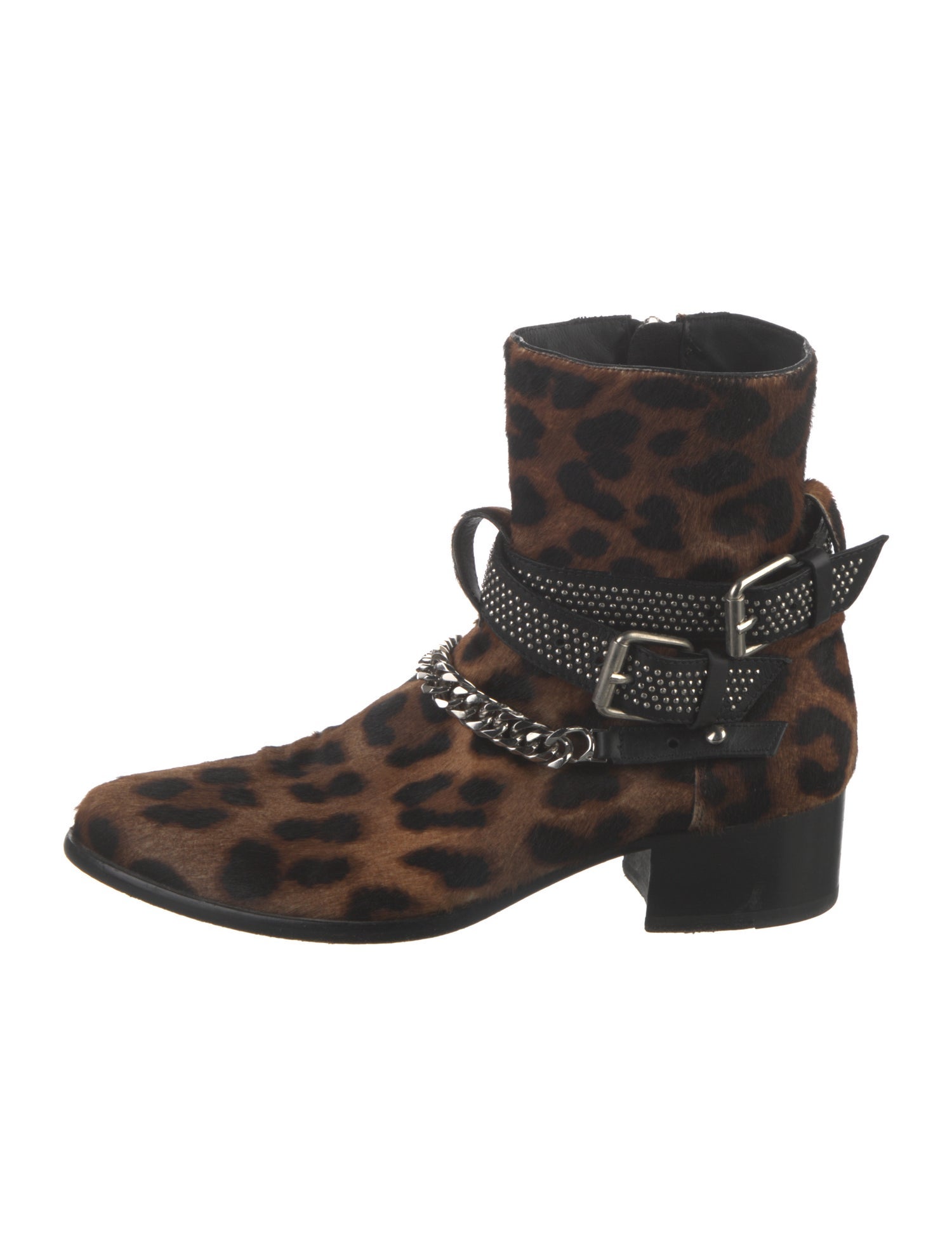 Amiri Ponyhair Animal Print Boots